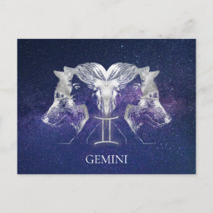 Stunning Milky Way Sky Gemini Zodiac Sign Briefkaart