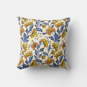 Stunning Naadloos Bloempatroon met Bloemen en Blad Kussen