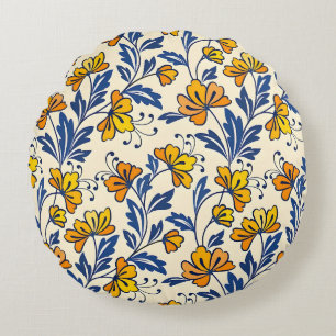 Stunning Naadloos Bloempatroon met Bloemen en Blad Rond Kussen