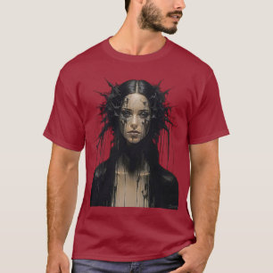 Stunning Noir Femme Abstracte Kunst  T-shirt