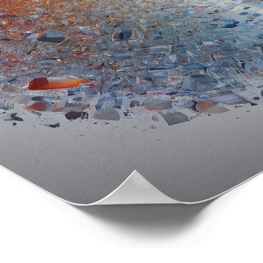 Stunning Orange Blue Nebula Galaxy Space Poster  (Hoek)