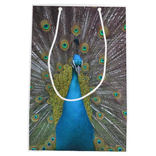 Stunning Peacock Medium Cadeauzakje (Achterkant)