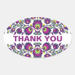 🤩 💜 Stunning pools Folk Wycinanki Ovale Sticker