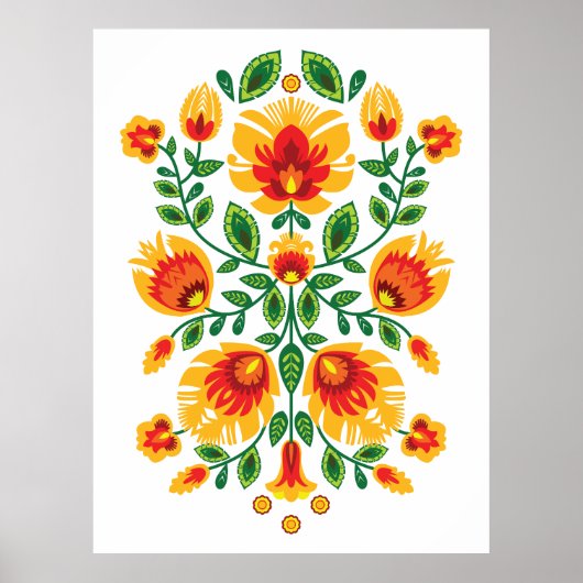 💛 🧡 ❤️ Stunning pools Folk Wycinanki Poster (Voorkant)