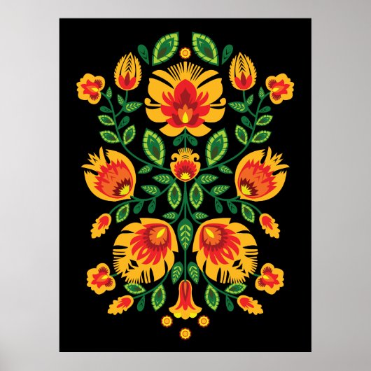 💛 🧡 ❤️ Stunning pools Folk Wycinanki Poster (Voorkant)