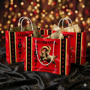 Stunning Red Goud Chinees Jaar van de Vuur Geit 20 Groot Cadeauzakje