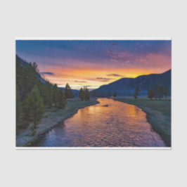 Stunning River Sunset Decoupage Tissue Paper Tissuepapier