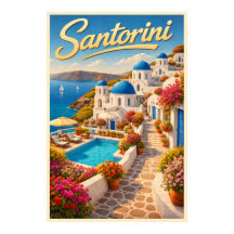 Stunning Santorini - Oude Reisposter