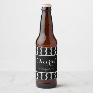 Stunning Silver, Modern Zig-Zag Bier Etiket