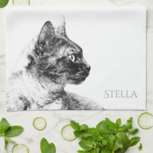 Stunning Stella de Grijze Kat Eén fijne katje Theedoek