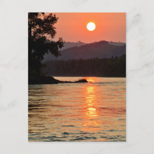 Stunning Sunrise Over Katun River Foto Briefkaart