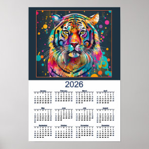 Stunning Tijger Watercolor Agenda 2026 Poster