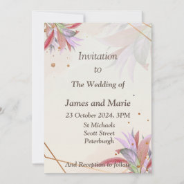 Stunning trouwkaart, herfstbladeren kaart