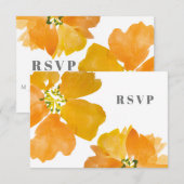 Stunning Watercolor Bloem Moderne RSVP (Voorkant / Achterkant)