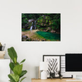 Stunning waterfall Virje, Slovenië Poster (Thuiskantoor)