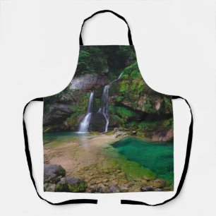 Stunning waterfall Virje, Slovenië Poster Schort