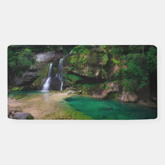 Stunning waterfall Virje, Slovenië Poster Spandoek (Horizontaal)