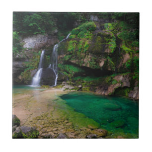 Stunning waterfall Virje, Slovenië Poster Tegeltje