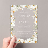 Stunning White Flowers Wedding Acryl Uitnodigingen (Insitu (Draagbaar))