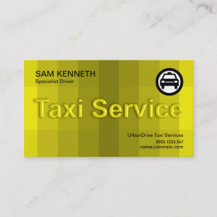 Stunning Yellow Rainbow Glass Effect Taxi Service Visitekaartje