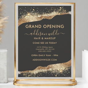Stunning Zwart En Goud Glitter Script Zakelijk Flyer