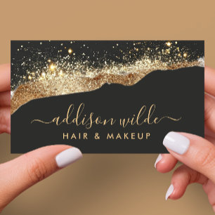 Stunning Zwart En Goud Glitter Trendsettende Scrip Visitekaartje