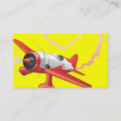 Stunt piloot in aangepaste vliegtuigkleur visitekaartje (Achterkant)