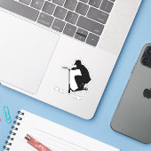 Stunt scooter dek grijpen sticker (Laptop met iPhone)