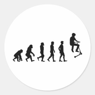 Stunt Scooter Freestyle Scootering Rider Evolution Ronde Sticker
