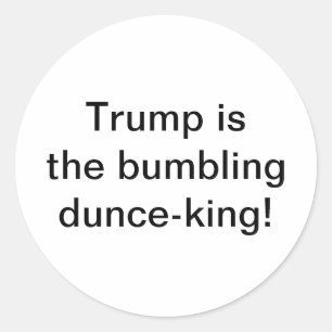 stuntelende dommerik-koning Trump Hankamer Artjun Ronde Sticker