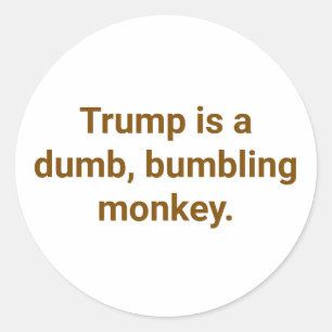 stuntelige aap Trump Hankamer Artjunkhaus Fun Ronde Sticker