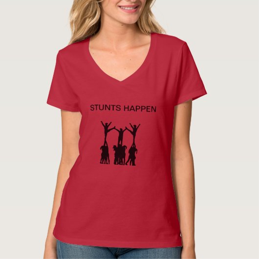 Stunts Happen Cheer Shirt (Voorkant)
