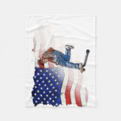 Stuntscooter Rider en US Flag Fleece Blanket Deken (Voorkant)