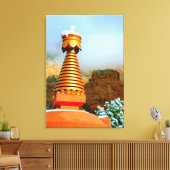 stupa bouddhiste enveloppé de toile (Insitu(Salon))