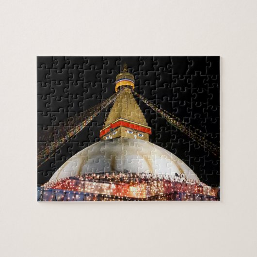 Stupa Boudhanath, Kathmandu at night - Nepal Legpuzzel (Horizontaal)