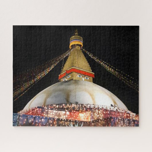 Stupa Boudhanath, Kathmandu at night - Nepal Legpuzzel (Horizontaal)