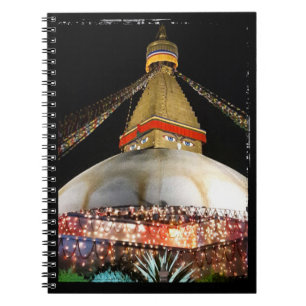 Stupa Boudhanath, Kathmandu at night - Nepal Notitieboek