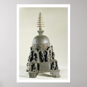 Stupa, Pala, Nalanda, Bihar (brons) Poster