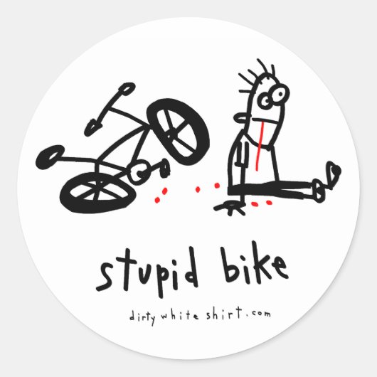 Stupid Bike Ronde Sticker (Voorkant)