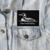 Stupid Canadian Wolf Bird Funny Canada Gift Loon  Button (Insitu)