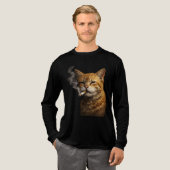Stupid Cool Funny Cat Meme — Orange Cat Smoking Tri-Blend Shirt (Voorkant)