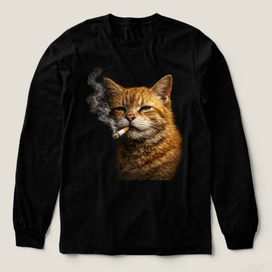 Stupid Cool Funny Cat Meme — Orange Cat Smoking Tri-Blend Shirt (Voorkant)