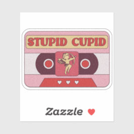 Stupid Cupid-cassettebandje - Valentijnsticker Sticker