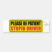 Stupid Driver Bumpersticker (Voorkant)