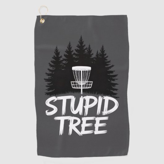 Stupid Tree Disc Golf Funny Frisbee Golf Golfer Golfhanddoek (Voorkant)