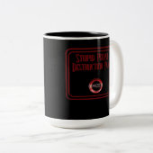 Stupides gens Destruction Pad Humour Café Mug (Devant droit)