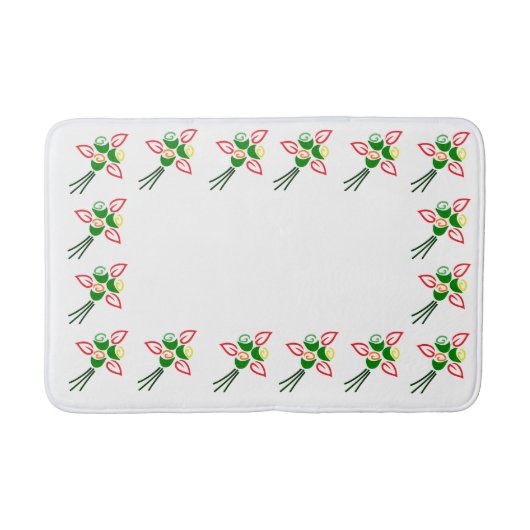 Sturdy Bath Mat met kleurrijke bloemen (Voorkant)