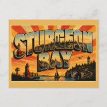 Sturgeon Bay WI Vuurtoren Rotsen Zee Grot Kunst