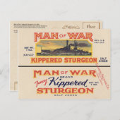 Sturgeon can Label Briefkaart (Voorkant / Achterkant)