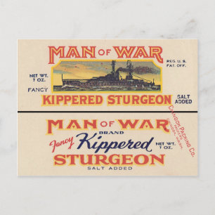 Sturgeon can Label Briefkaart